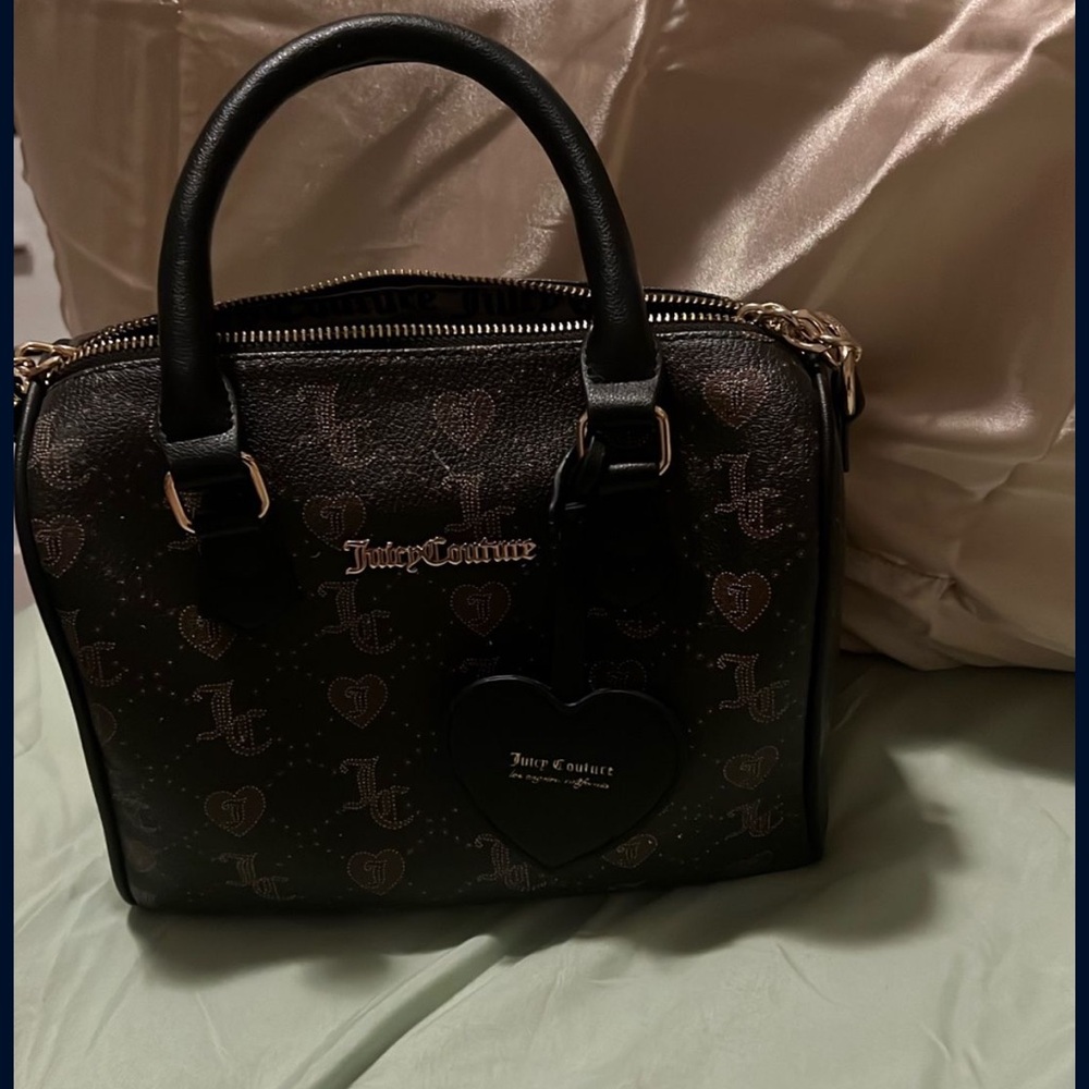 Juicy Couture Black Satchel with Heart Charm